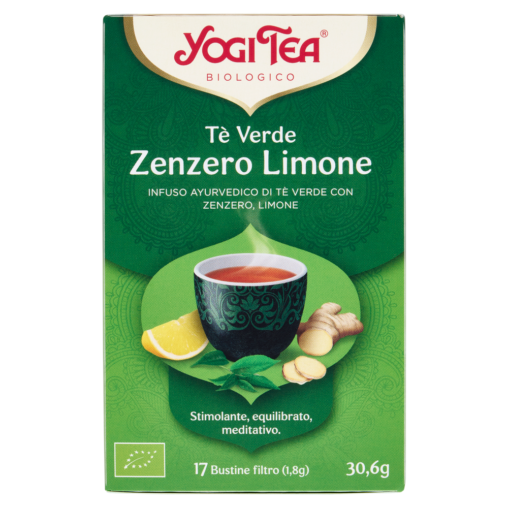 Yogi Tea T&egrave; Verde Zenzero Bio infuso ayurvedico di t&egrave; verde con zenzero e limone - 30,6g