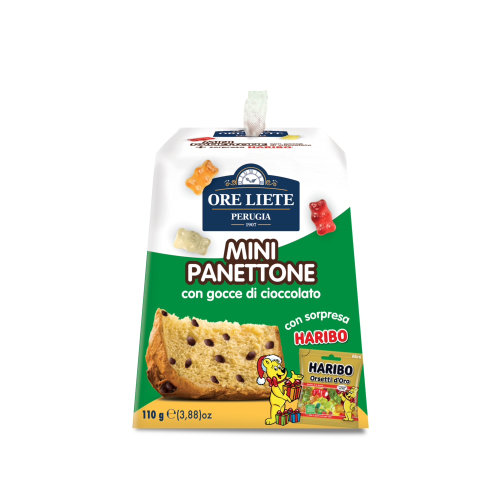 Mini Panettone con Gocce di Cioccolato CON SORPRESA HARIBO 110 g