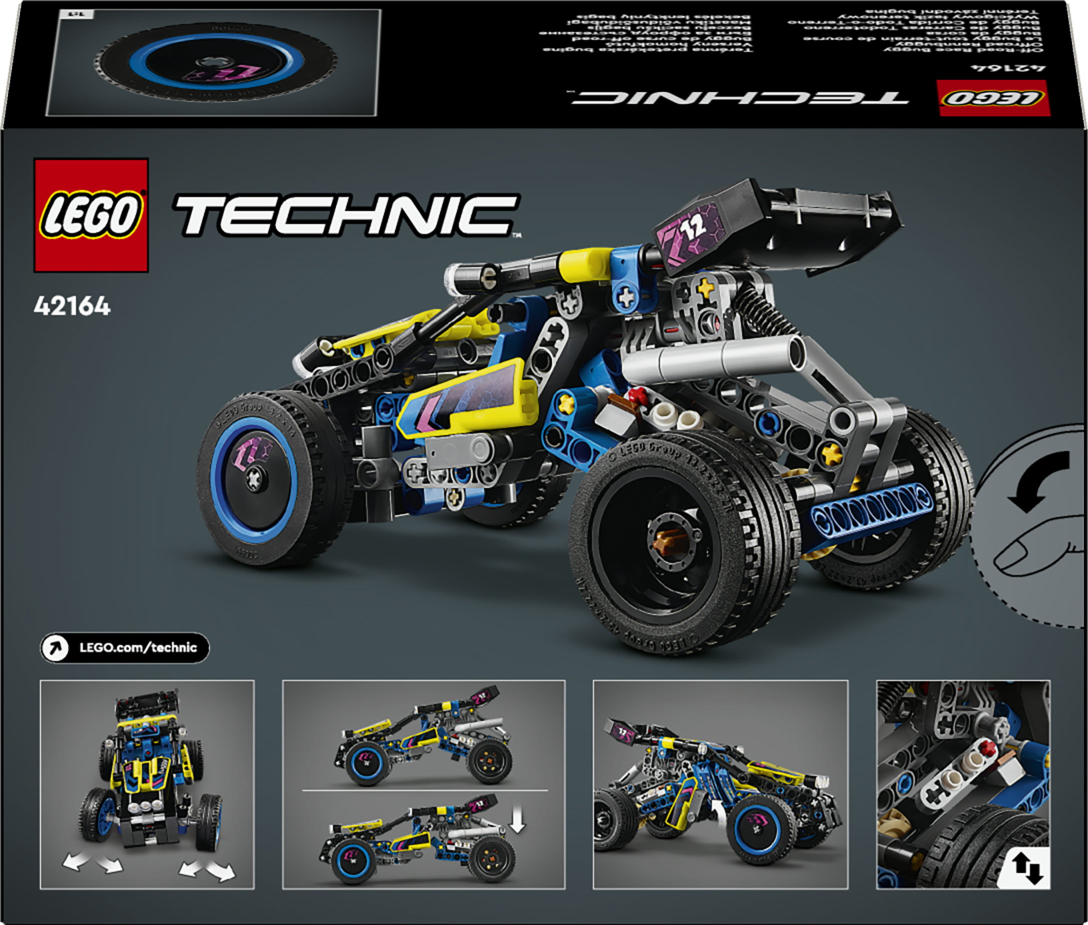 LEGO Technic 42164 Buggy da Corsa, Macchina Giocattolo per Bambini da 8 Anni in su, Regalo Amanti Modellini di Auto da Gara