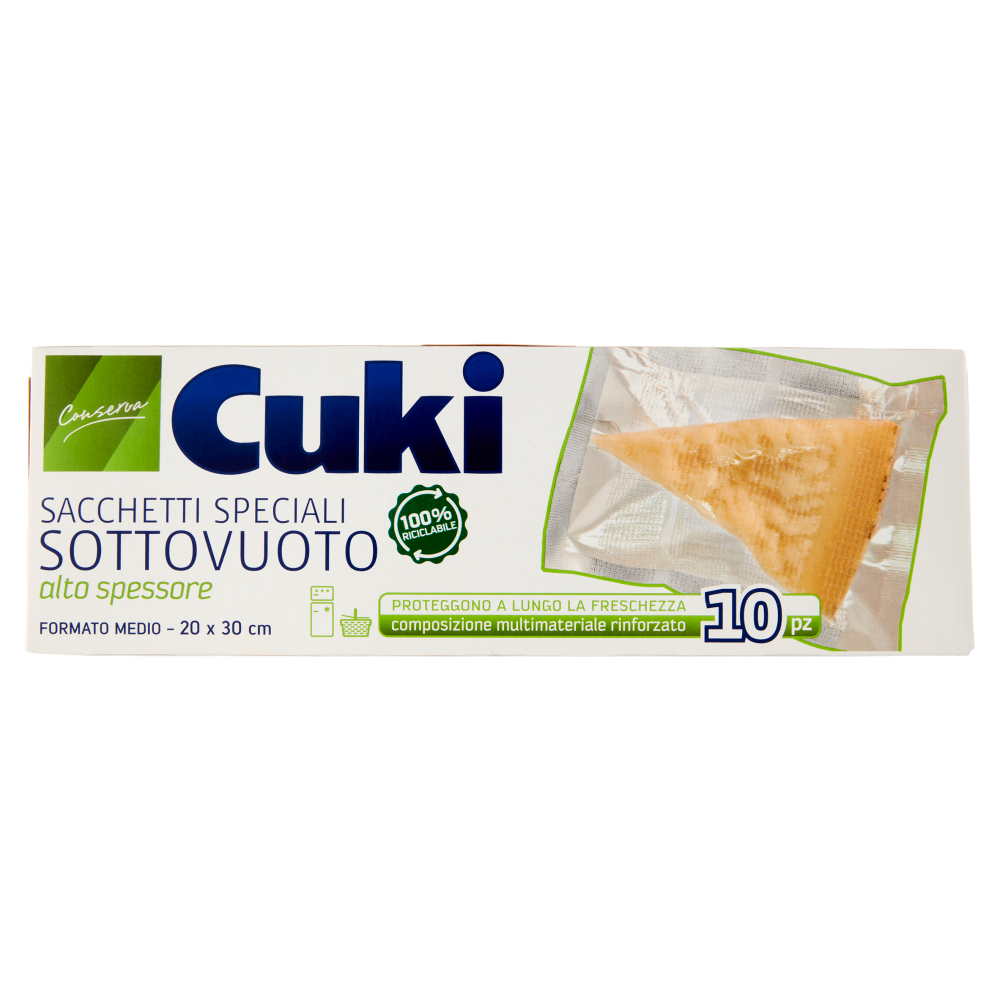 Cuki Conserva Sacchetti speciali Sottovuoto (20 x 30 cm - 10 pezzi)