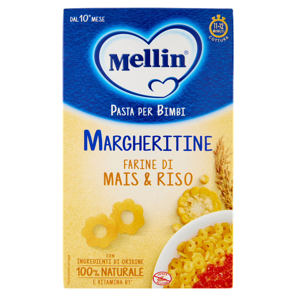 MELLIN Margheritine con Farine di Mais e Riso, Pasta per Bimbi, dal 10&deg; mese, 280g