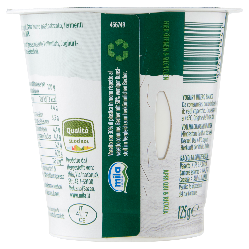 mila Yogurt Intero Bianco 125 g