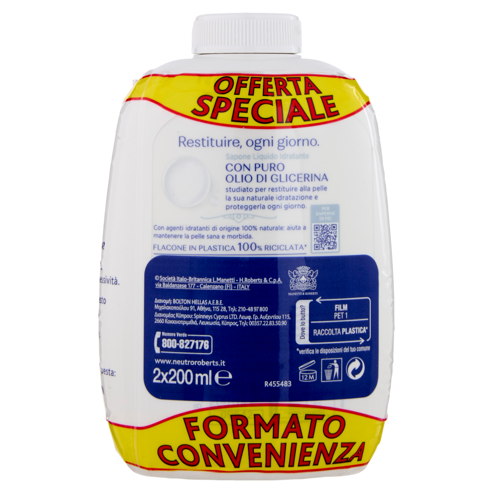 Neutro Roberts Idratante Classico Sapone Liquido 2 x 200 ml