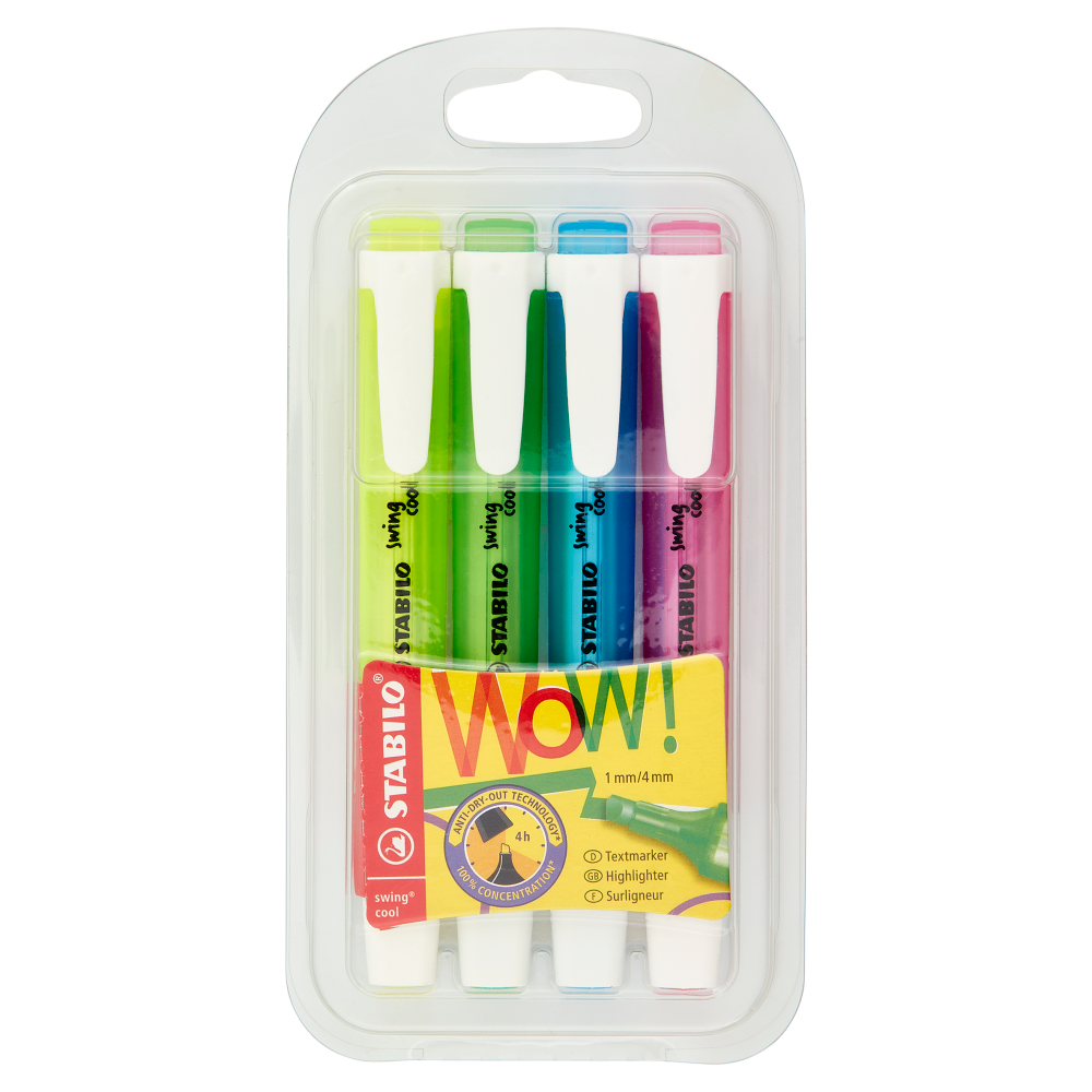 STABILO swing cool evidenziatore - astuccio da 4 pz.
