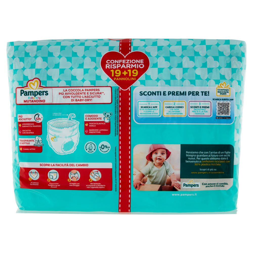 Pampers Baby-dry Mutandino Junior 19+19 pz