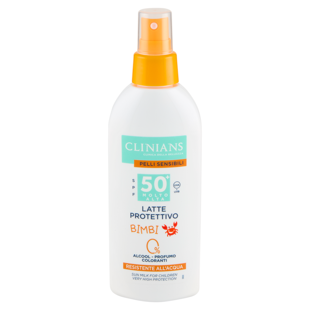 Clinians Pelli Sensibili Latte Protettivo Bimbi SPF 50⁺ Molto Alta 150 mL