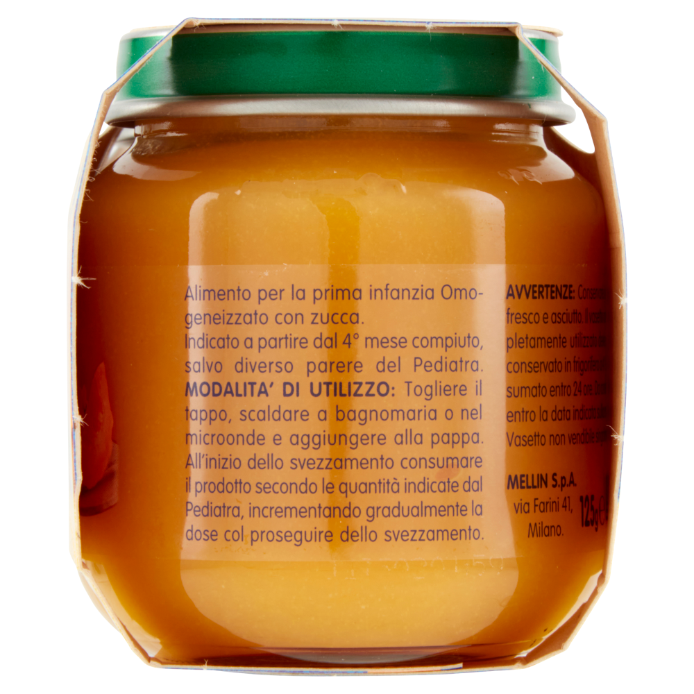 Mellin Zucca 100% Naturale Omogeneizzato 2 x 125 g