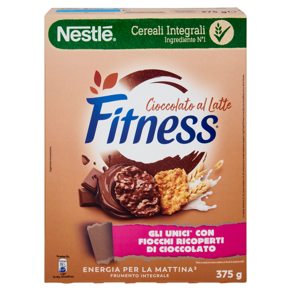 FITNESS Cioccolato al Latte Cereali Integrali con Fiocchi al Cioccolato 375g