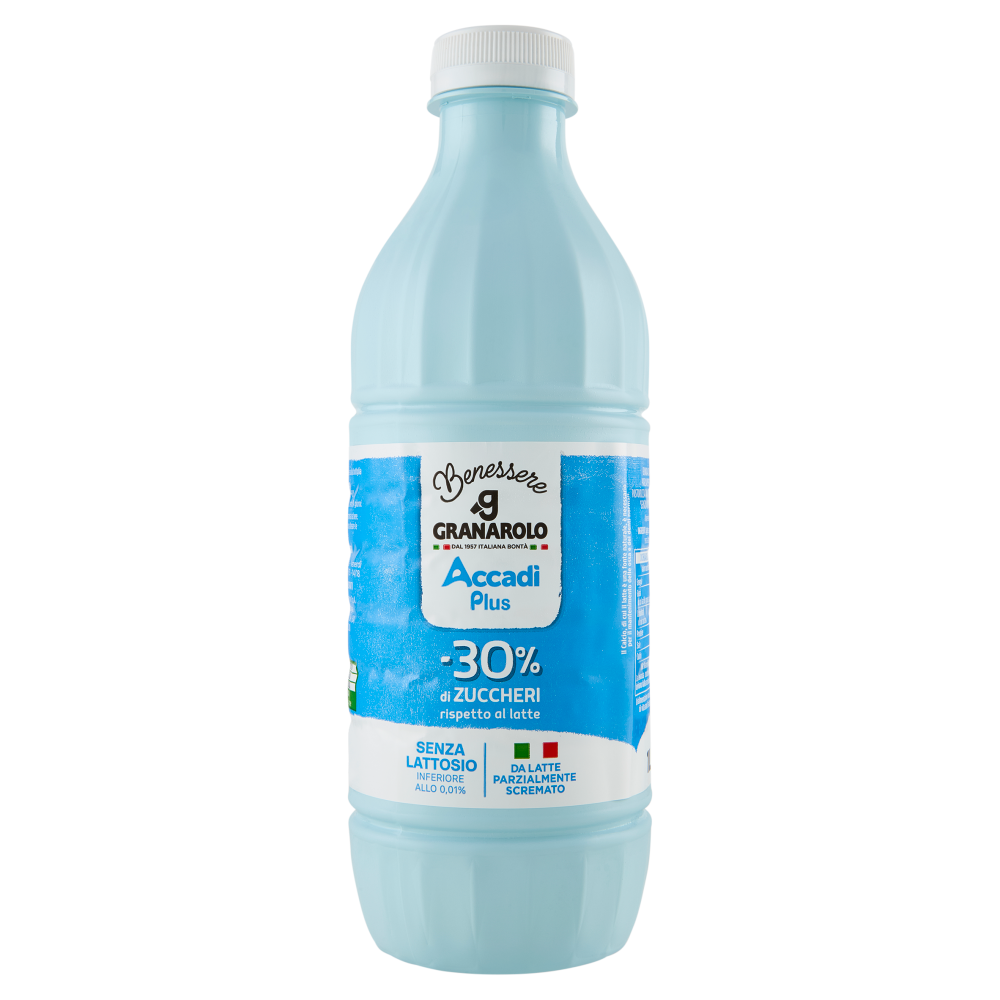 Granarolo Benessere Accadì Plus -30% di Zuccheri Senza Lattosio da Latte Parzialmente Scremato 1 L