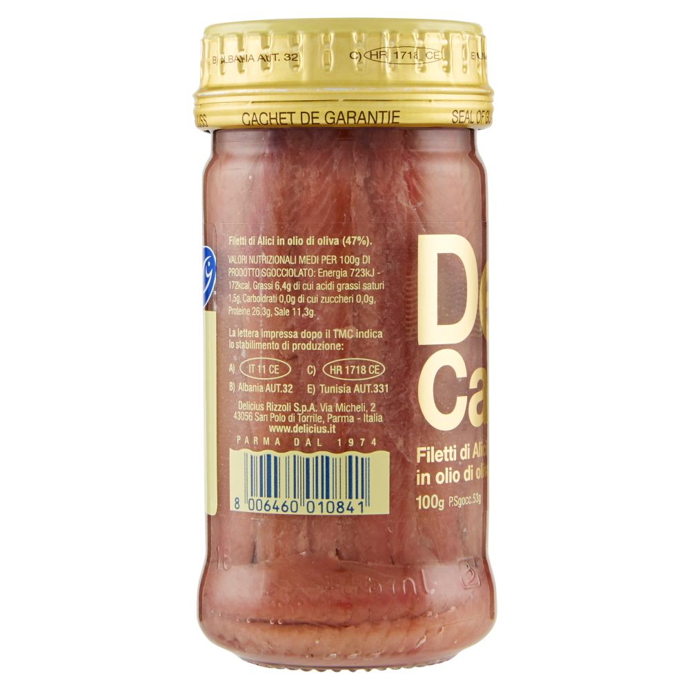 Delicius Cantabrico Filetti di Alici in olio di oliva 100 g