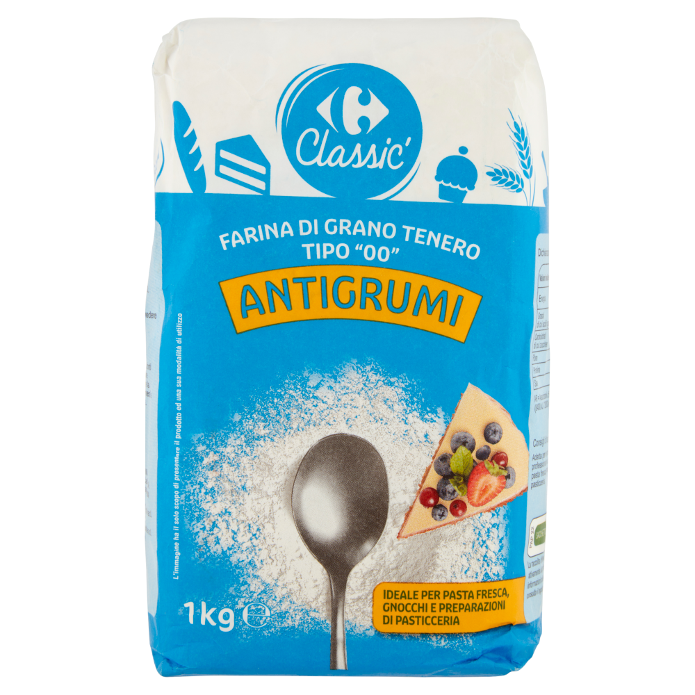 Carrefour Classic Farina di Grano Tenero Tipo "00" Antigrumi 1 kg