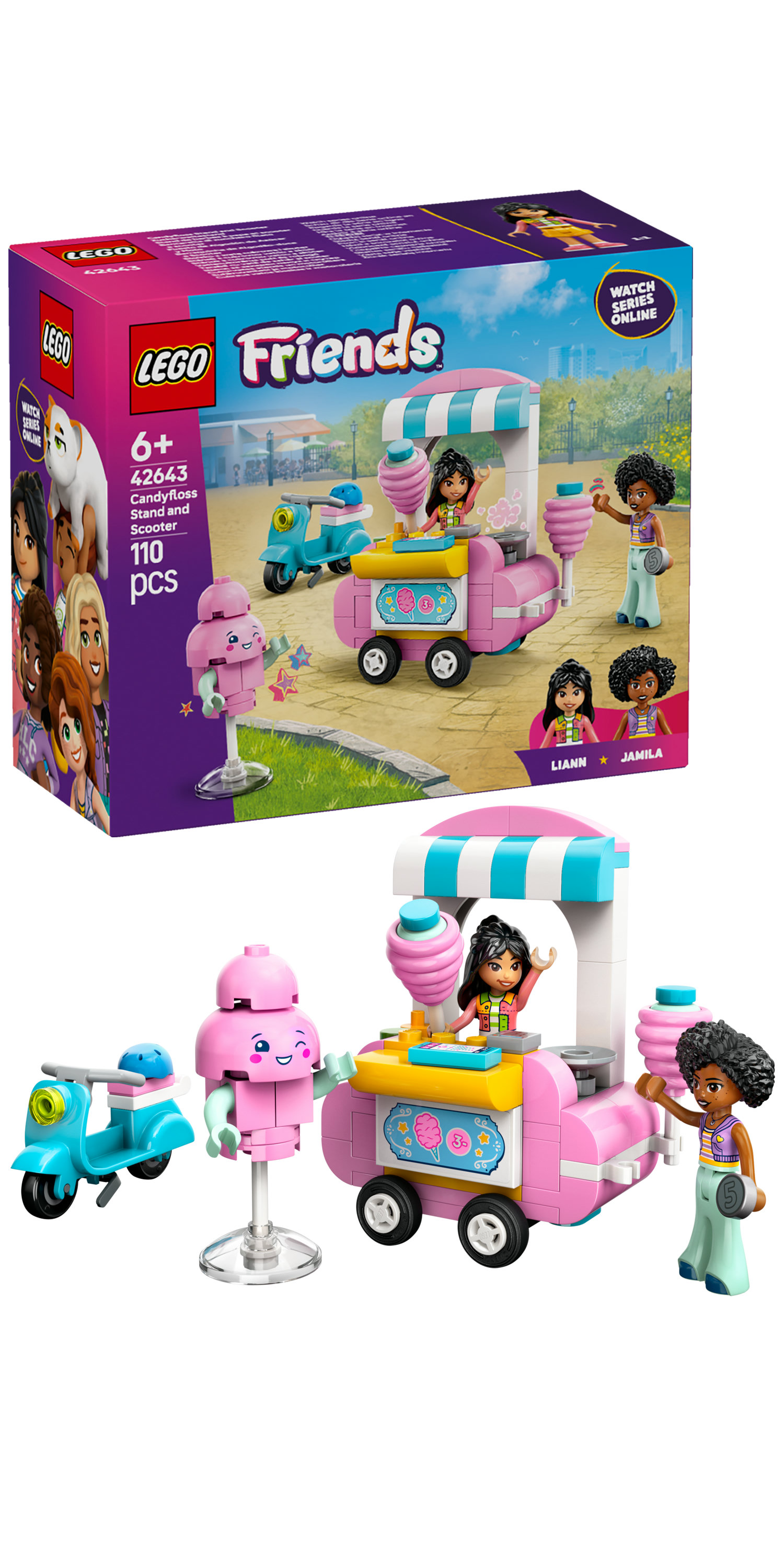 LEGO Friends Bancarella di zucchero filato e scooter