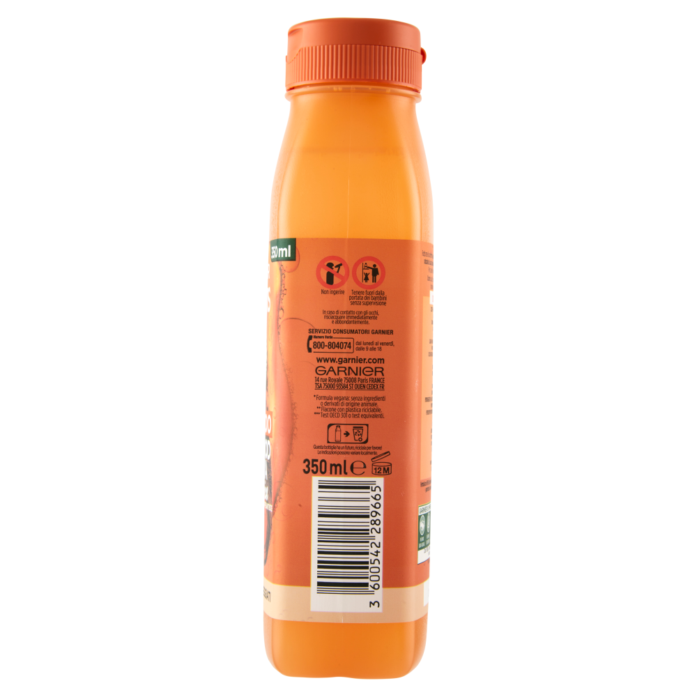 Garnier Fructis Hair Food, Shampoo riparatore alla papaya per capelli danneggiati, 350 ml