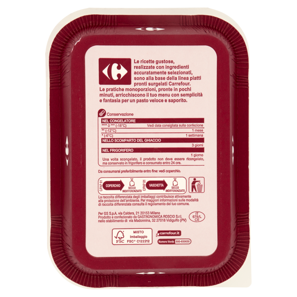 Carrefour Pennette alla Amatriciana Surgelate 300 g