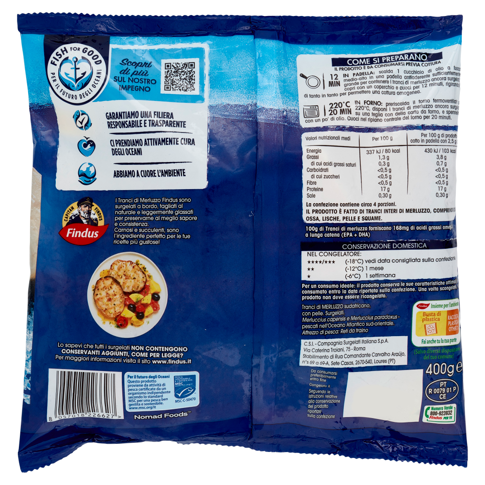 Capitan Findus Tranci di Merluzzo 400 g