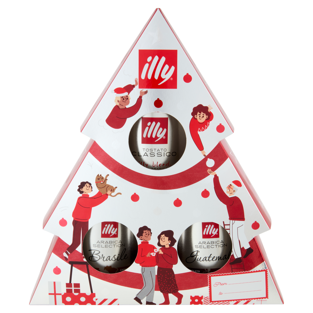 illy Albero Natale Tostato Classico, Arabica Selection Brasile, Arabica Selection Guatemala 3 x 125g