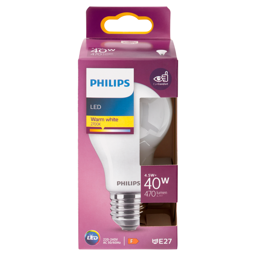 Philips Led goccia vetro 40W E27 2700K