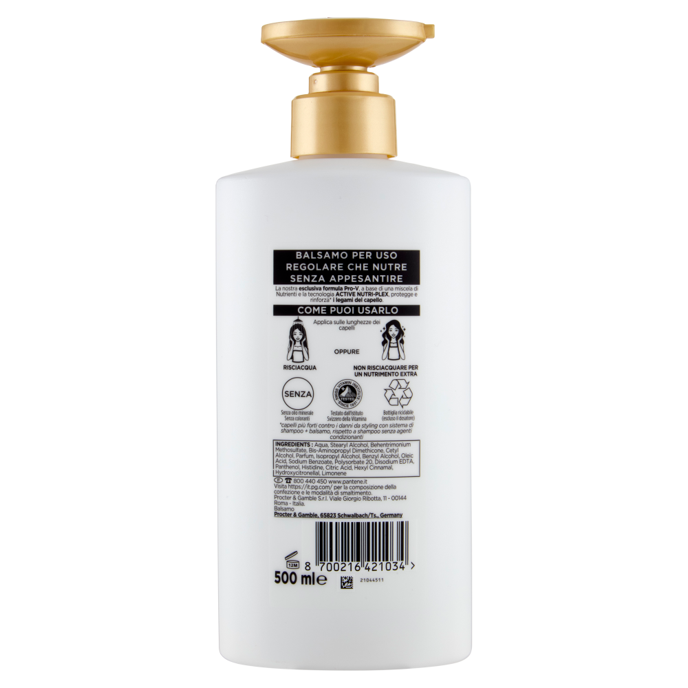 Pantene Pro-V Rigenera e Protegge Balsamo con o Senza Risciacquo Active Nutri-Plex 500 ml