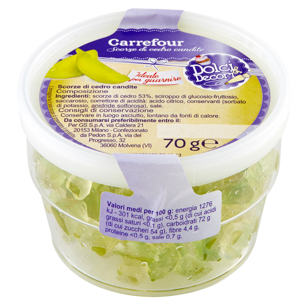 Carrefour Dolci & Decori Scorze di cedro candite 70 g