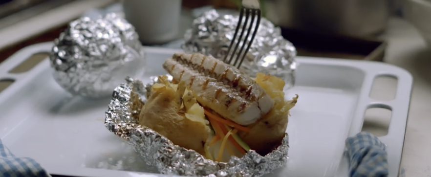 Patate al cartoccio con Sgombro grigliato