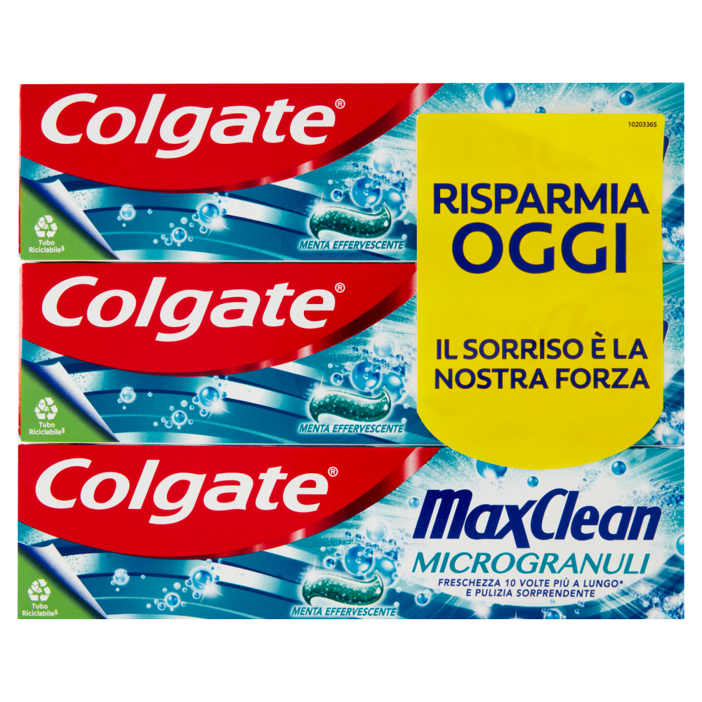 Colgate dentifricio Max Clean Microgranuli pulizia profonda 3x75 ml
