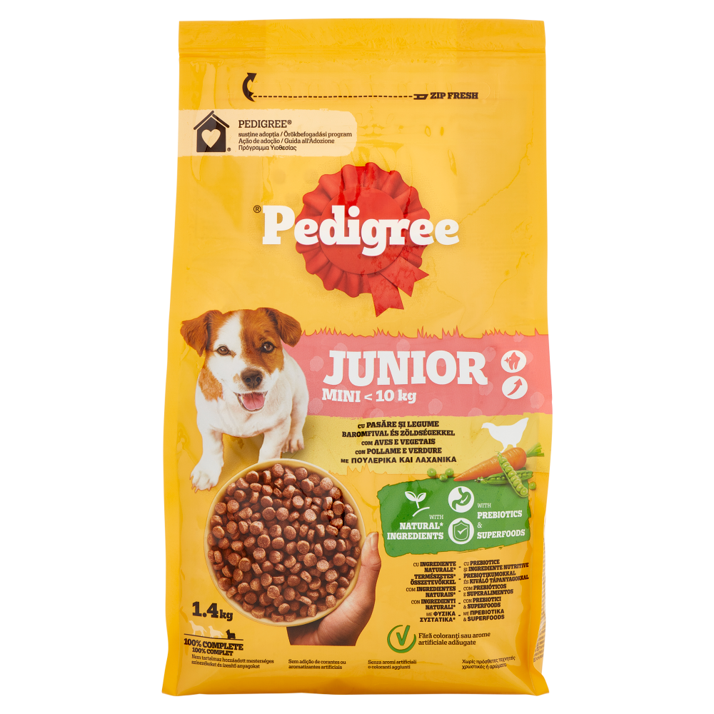 Pedigree Cibo Secco Cane Junior Piccolo Pollame Verdure 1.4Kg