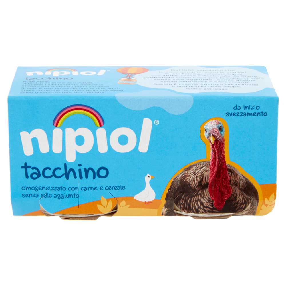 nipiol tacchino omogeneizzato con carne e cereale 2 x 80 g