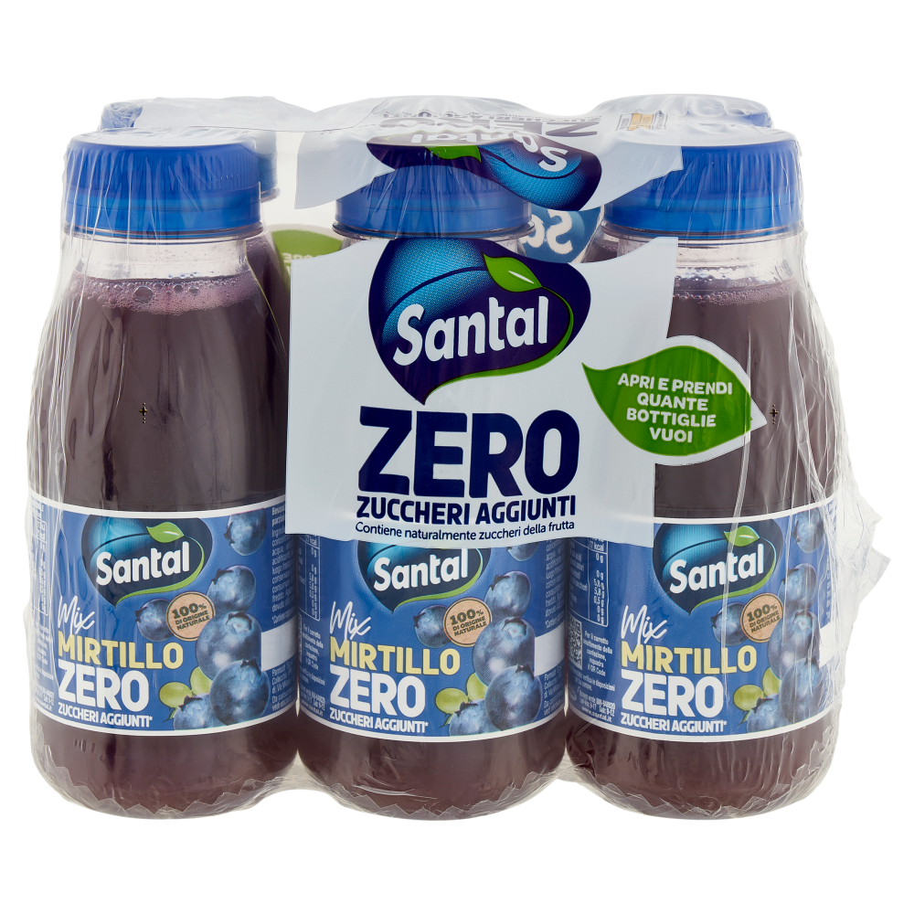 Santal Mix Mirtillo Zero Zuccheri Aggiunti 6 x 150 ml