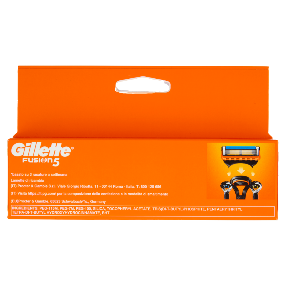 Gillette Fusion5 Lamette di ricambio per Rasoio da Uomo, 6 Ricariche