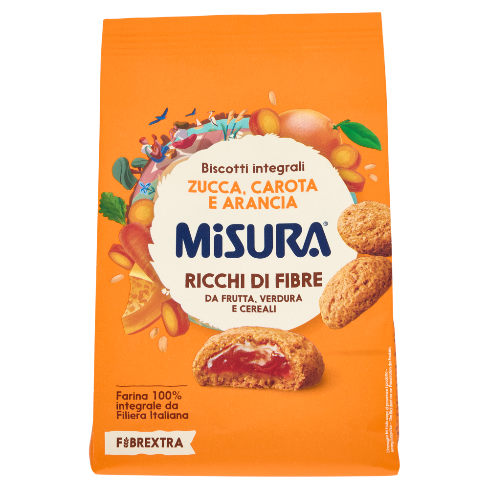 Misura Fibrextra Biscotti integrali Zucca, Carota e Arancia 260 g