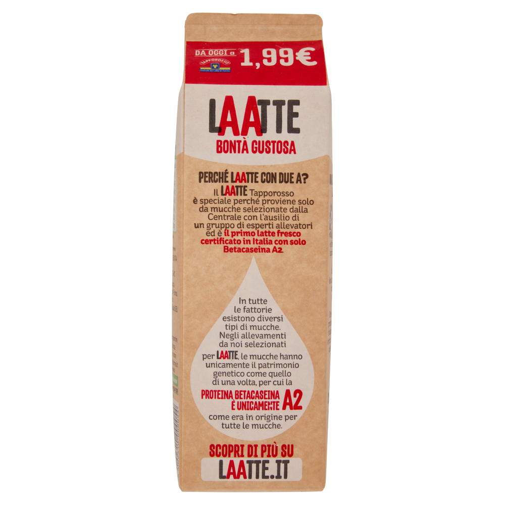 Centrale del Latte di Torino Tapporosso Laatte Latte Fresco Pastorizzato Intero Alta Qualit&agrave; 1000 ml