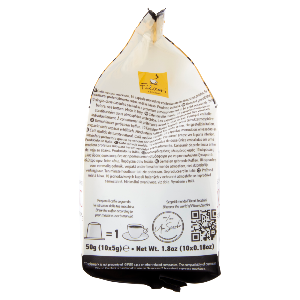 Filicori Zecchini Capsule Compatibili con Macchine Nespresso* 100% Arabica 10 x 5 g