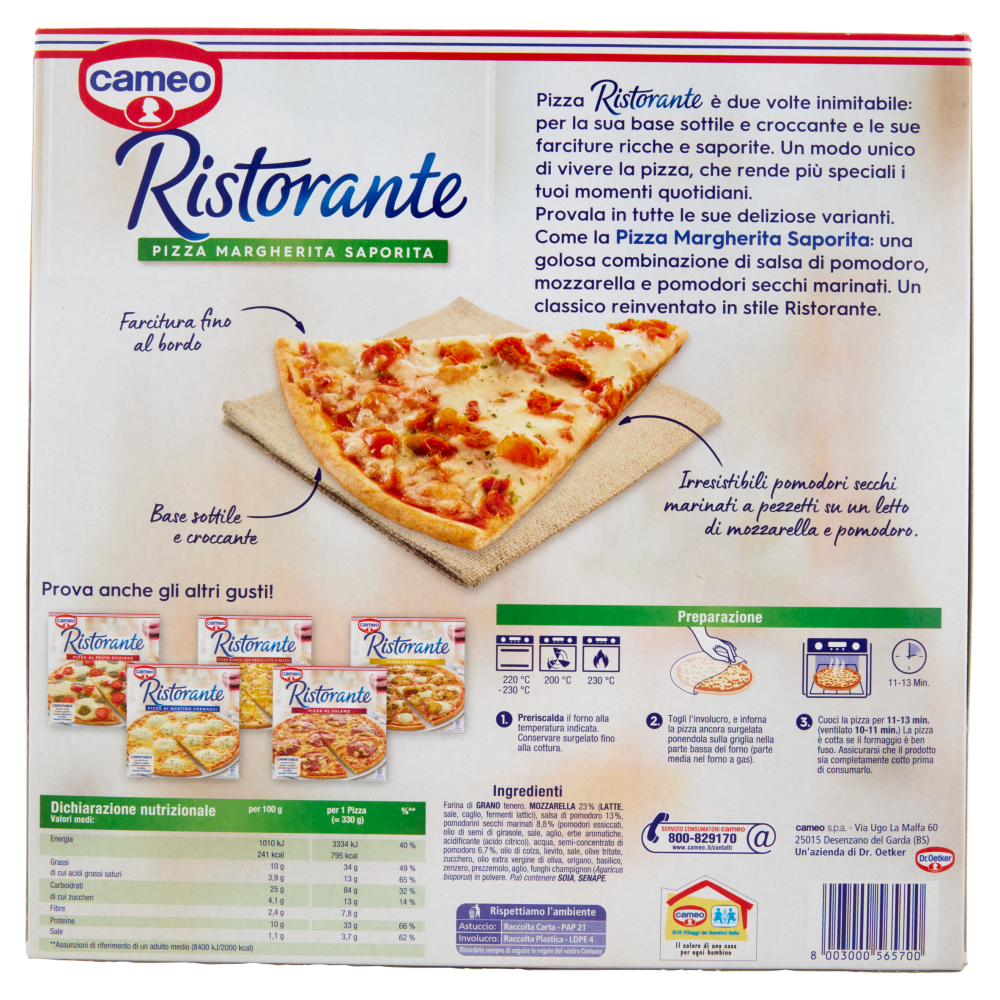 cameo Ristorante Pizza Margherita Saporita 330 g