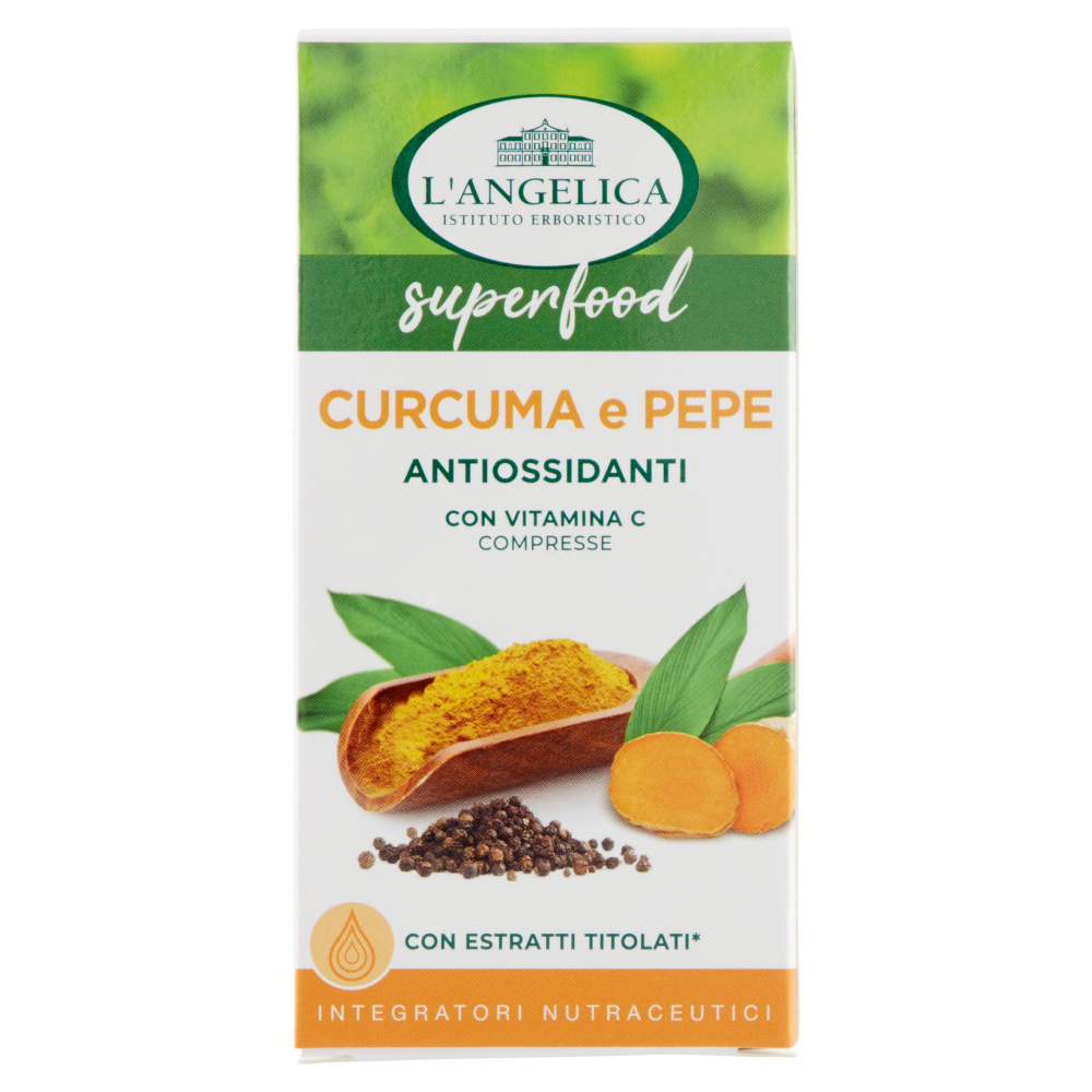 L'Angelica superfood Curcuma e Pepe Antiossidanti 75 compresse 33,75 g