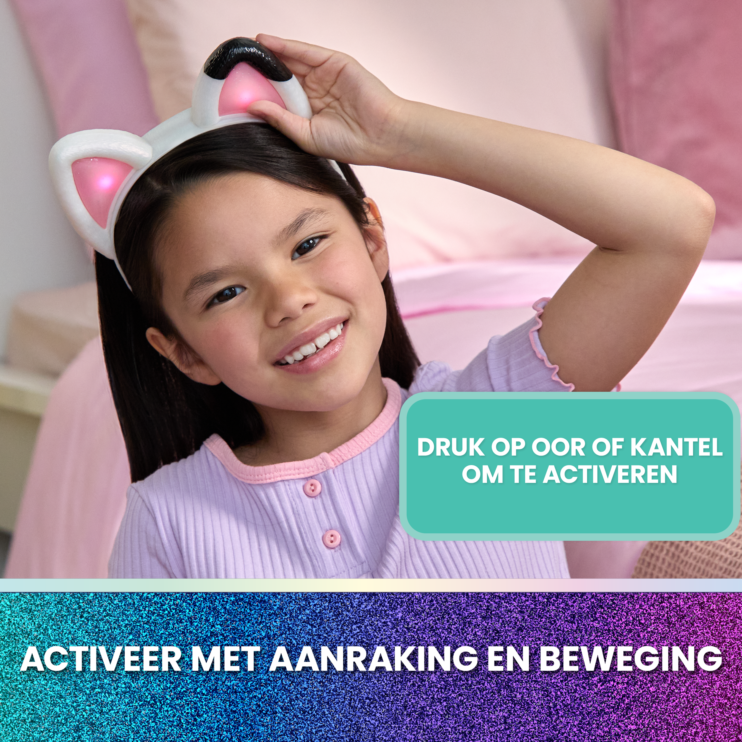 Gabby’s Dollhouse: The Movie, Orecchiette Interattive, Cerchietto con Luci, Suoni e 3 Modalità di Gioco, Giocattolo per Bambine e Bambini, 3+ Anni