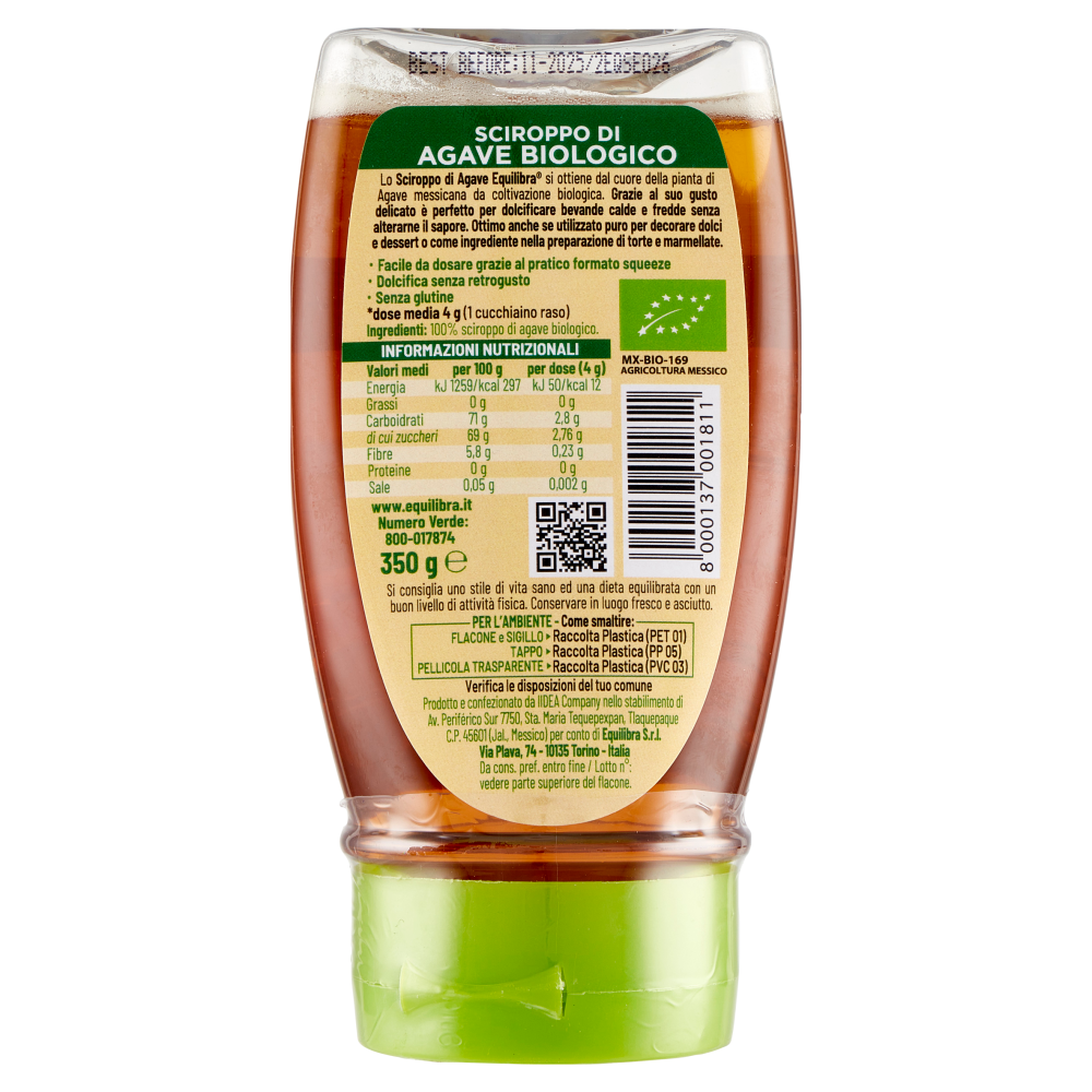 equilibra Sciroppo di Agave Bio 350 g