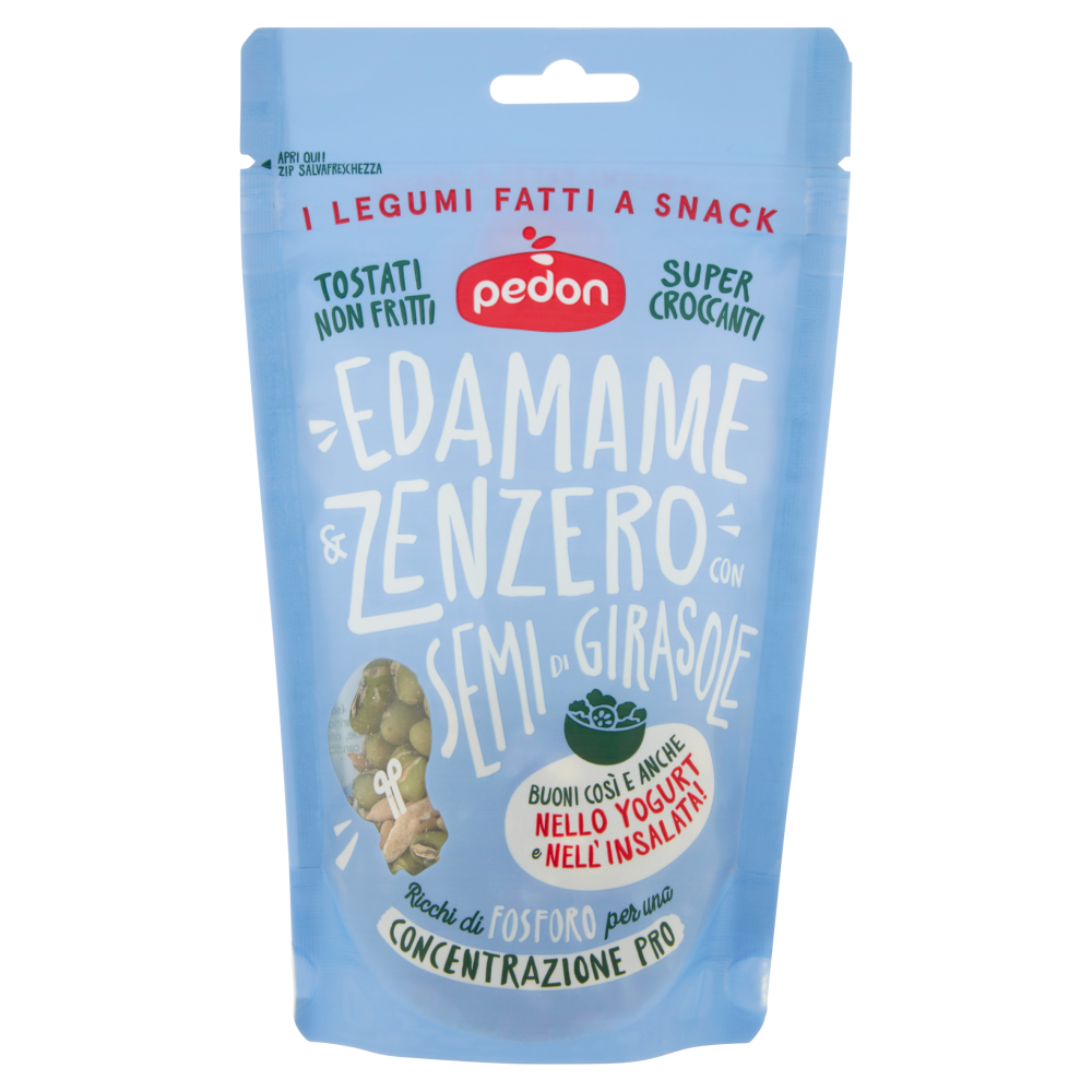 pedon I Legumi Fatti a Snack Edamame & Zenzero con Semi di Girasole 90 g
