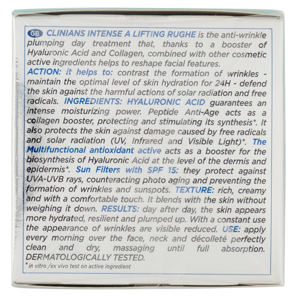 Clinians Intense A Lifting Rughe Trattamento Giorno Antirughe SPF15  Acido Ialuronico 50 mL