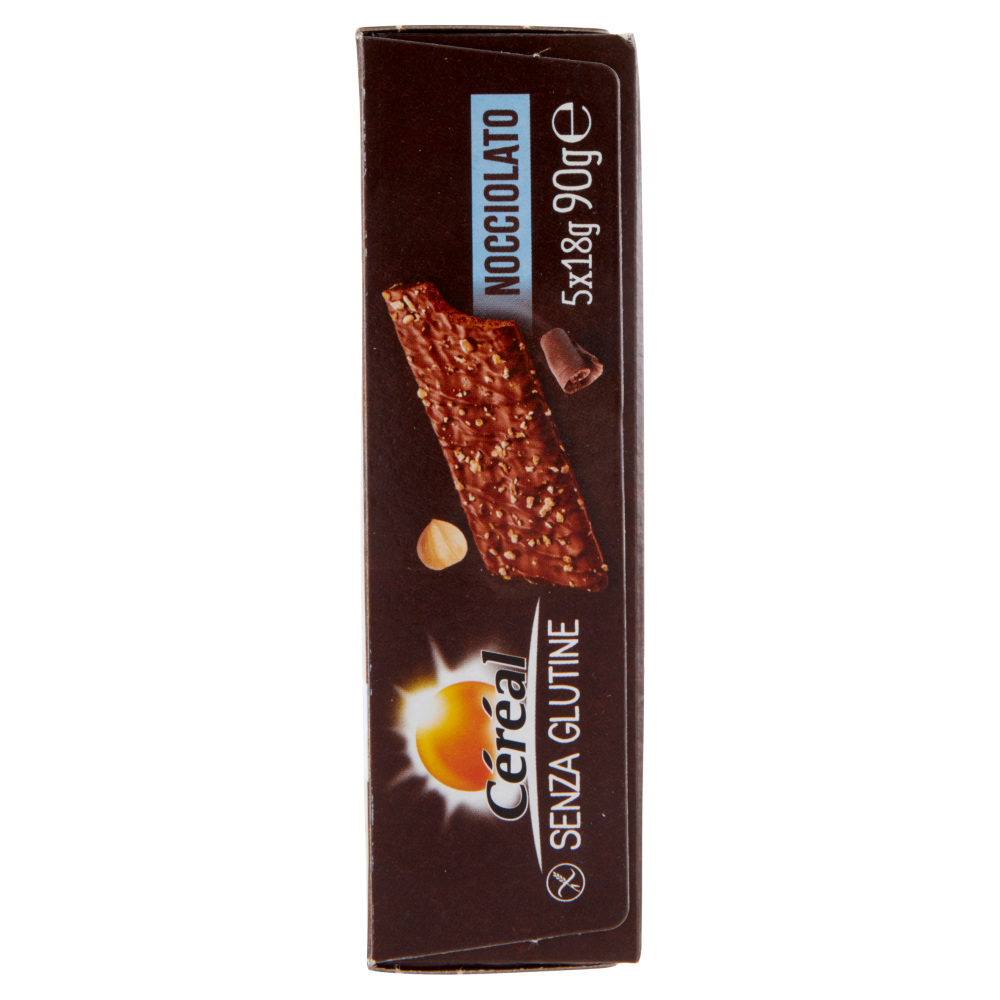 Céréal Barrette Snack Nocciolato Senza Glutine, con cioccolato e nocciole tostate - 5 x 18 g