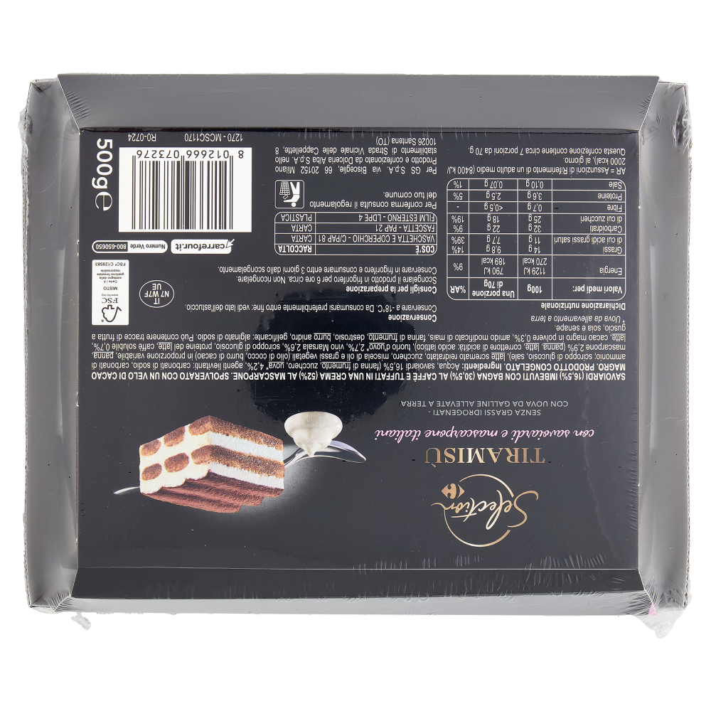 Carrefour Selection Tiramisù Prodotto Congelato 500 g