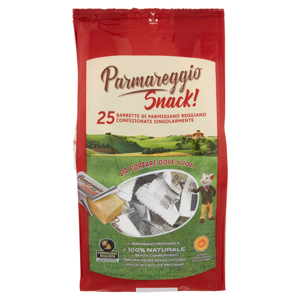 Parmareggio Snack Barrette di Parmigiano Reggiano DOP 25 x 20 g