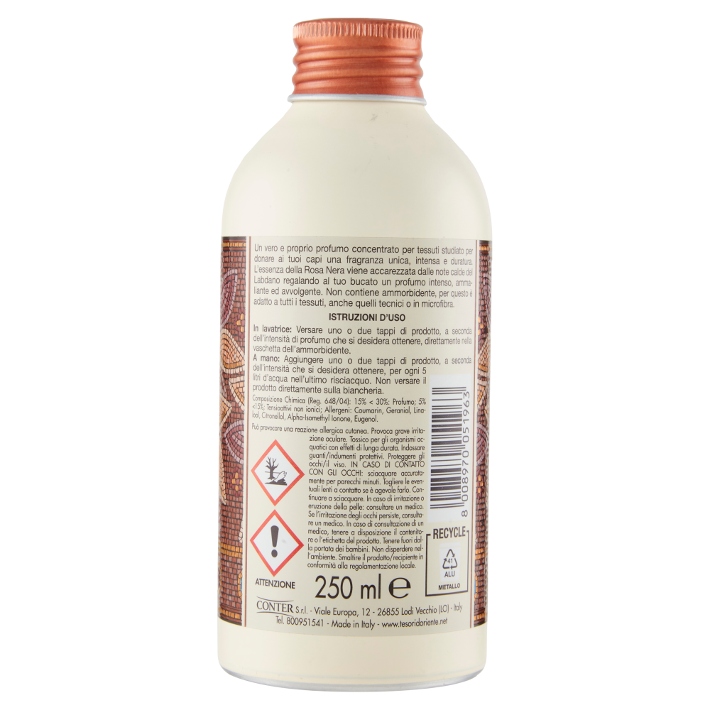 Tesori d'Oriente Byzantium Profumo Aromatico per Biancheria Rosa Nera e Labdano 250 ml