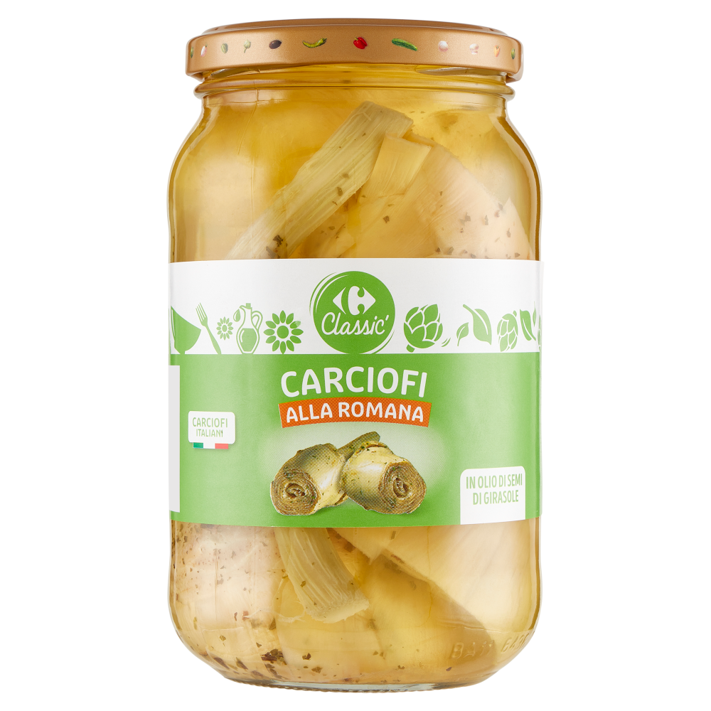 Carrefour Classic Carciofi alla Romana in Olio di Semi di Girasole 530 g