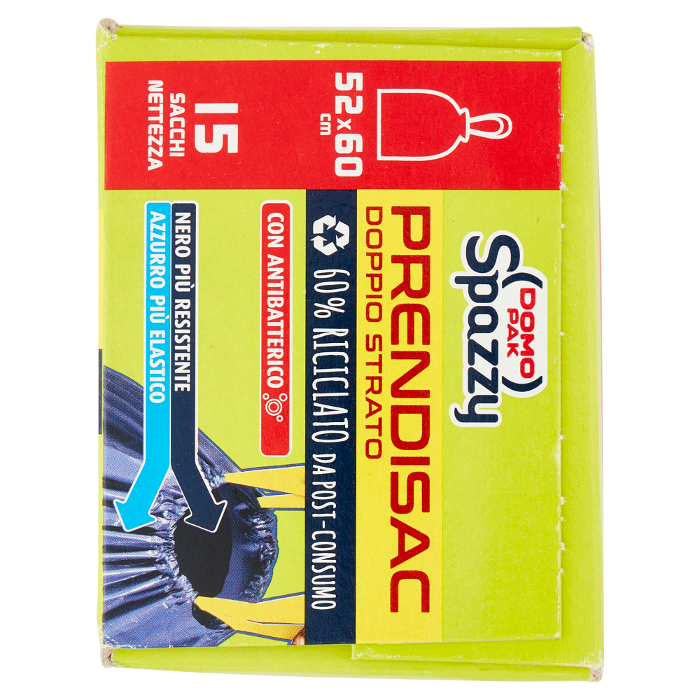 Domopak Spazzy Prendisac Doppio Strato con Antibatterico 30 lt Pattumiera Media 52x60 cm 15 pz