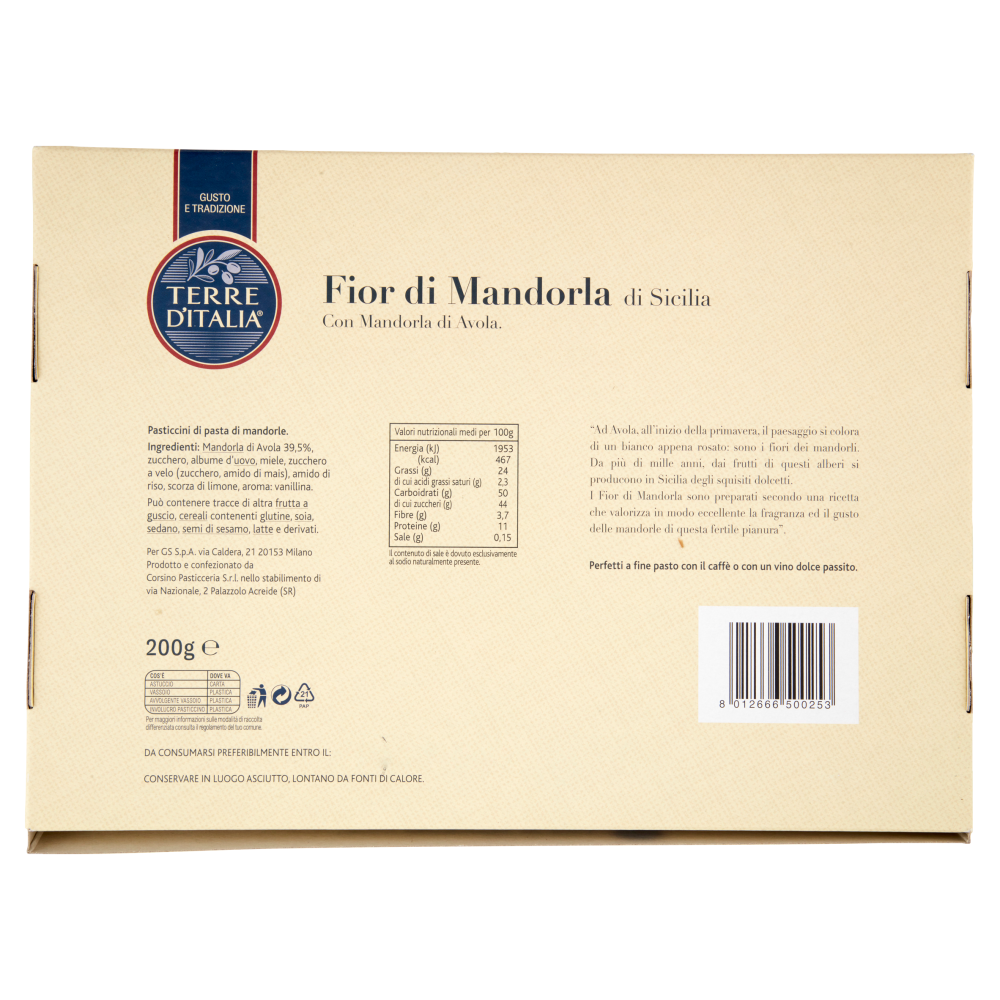 Terre d'Italia Fior di Mandorla di Sicilia 200 g