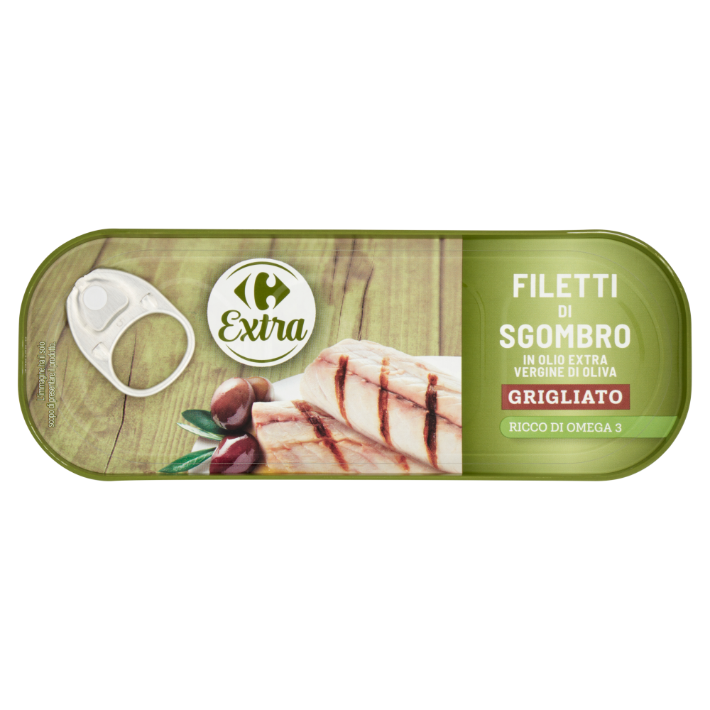 Carrefour Extra Filetti di Sgombro in Olio Extra Vergine di Oliva Grigliato 120 g
