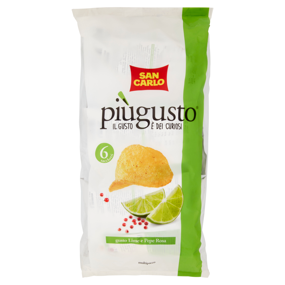 San Carlo piùgusto gusto Lime e Pepe Rosa 6 x 25 g