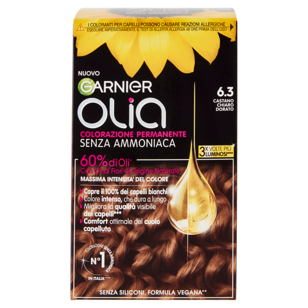 Garnier Olia Tinta Capelli, Senza Ammoniaca, Goldlight brown 63