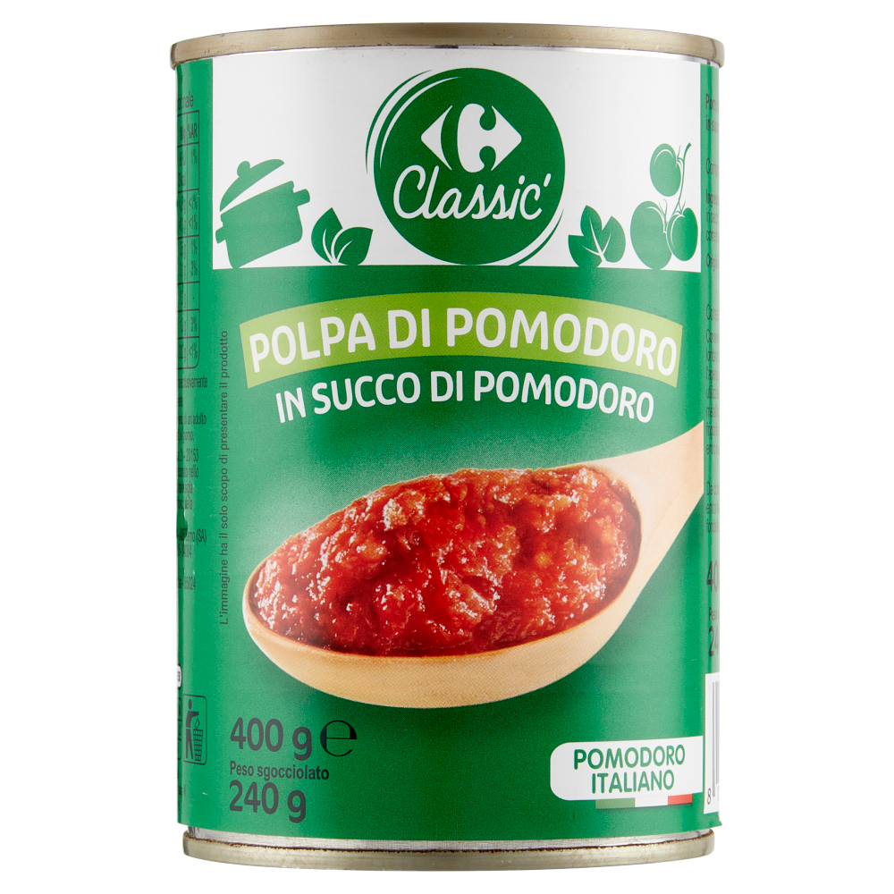 Carrefour Classic Polpa di Pomodoro in Succo di Pomodoro 400 g