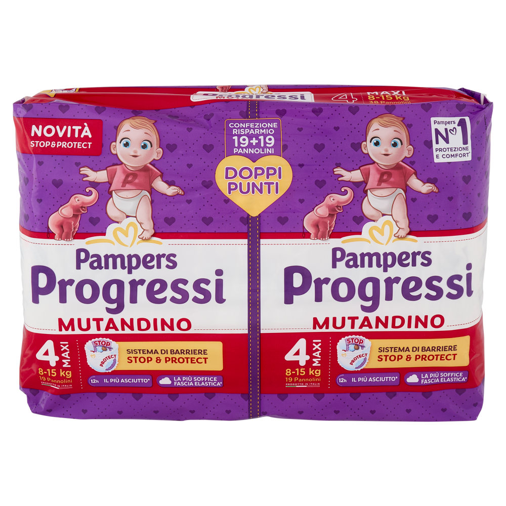 Pampers Progressi Mutandino Maxi 19 + 19 pz
